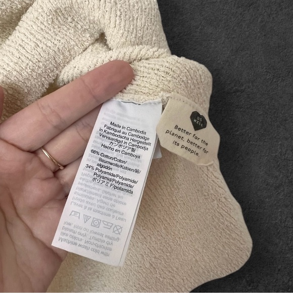 Madewell Henley Sweater Tee Rainbow Stripe Vintage Parchment Size XS - Picture 7 of 12